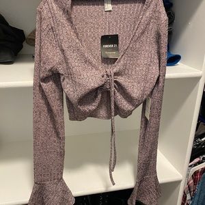 Lilac scrunch Crop top- forever 21